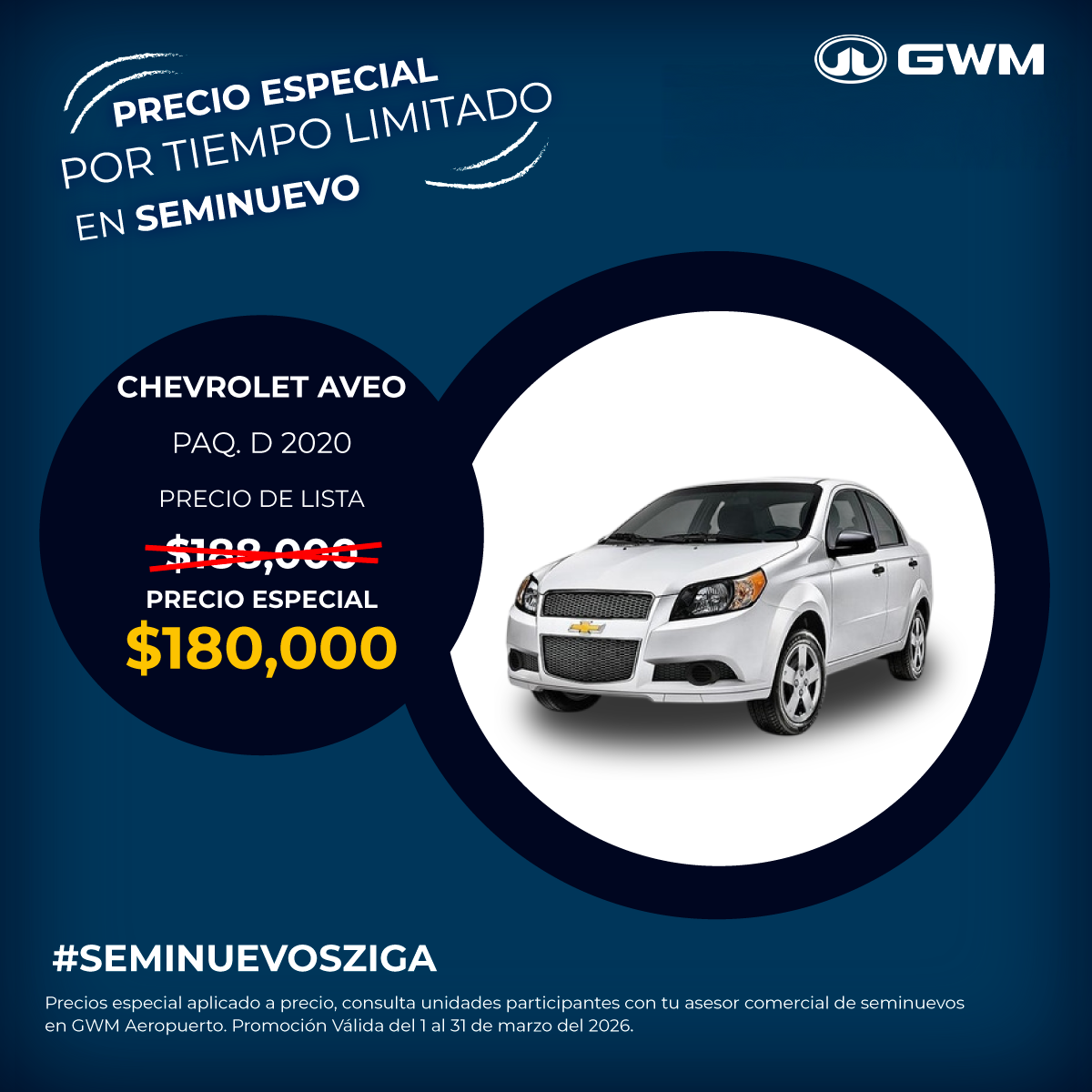 Chevrolet Aveo Paquete 2020